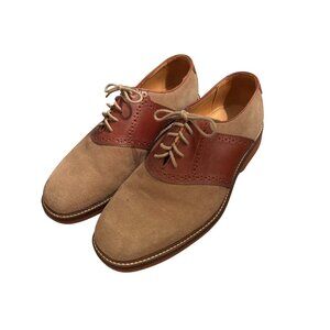 Nordstrom Saddle Two Tone Leather Suede Oxford Shoes Sz 11M Rubber Sole Preppy
